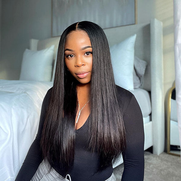 Air Wig|HD Transparent Lace Wear and Go Straight Wig with Pre Cut Lace & Bleached Knots & Pre-plucked Hairline - Image 4