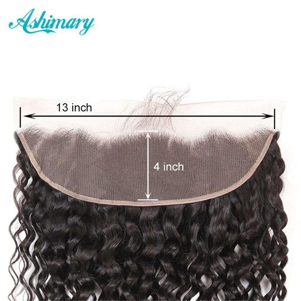 13x4 HD Transparent Lace Frontal Water Wave Natural Color Hair - Image 3