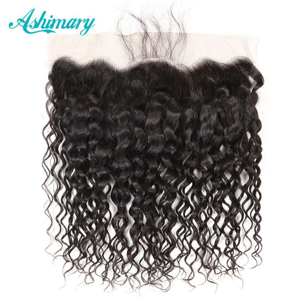 13x4 HD Transparent Lace Frontal Water Wave Natural Color Hair - Image 2