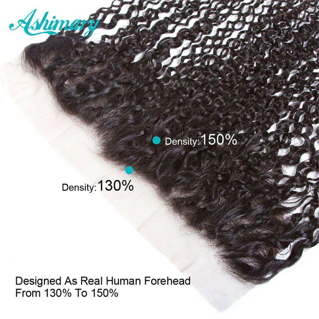 13x4 HD Transparent Lace Frontal Water Wave Natural Color Hair - Image 5