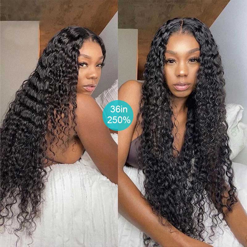 10A Curly Wig Deep Wave 4*4 Lace Closure 10"-36" Wigs Ashimary Brazilian Virgin Hair - Image 2