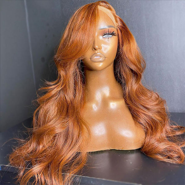 Copper Brown Wig Pre-plucked Body Wave Lace Front Wigs 28 Inches - Image 6
