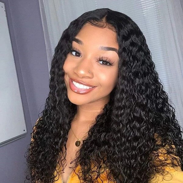 Ashimary Pull Go 13x6 Full Wig Transparent Lace Front Wig Natural Black Color Jerry Curly Hair - Image 14