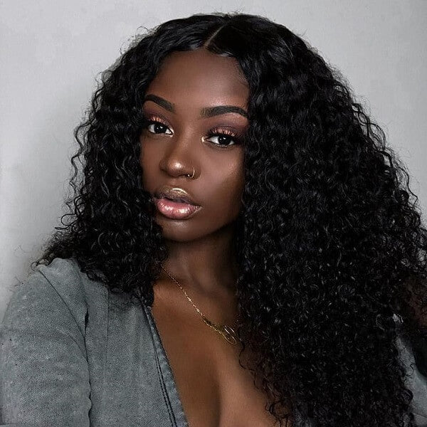 Ashimary Pull Go 13x6 Full Wig Transparent Lace Front Wig Natural Black Color Jerry Curly Hair - Image 12