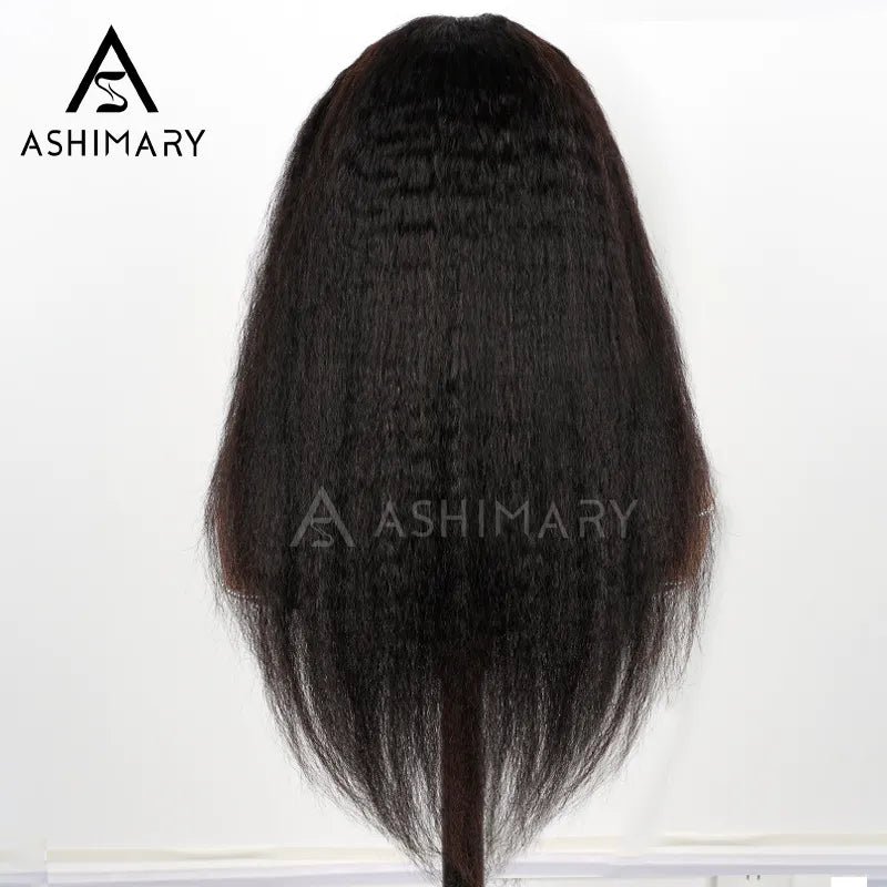 Ashimary Newborn Hairline 13x4 Glueless Lace BlendAway Transparent Lace Black Kinky Straight Wig - Image 8