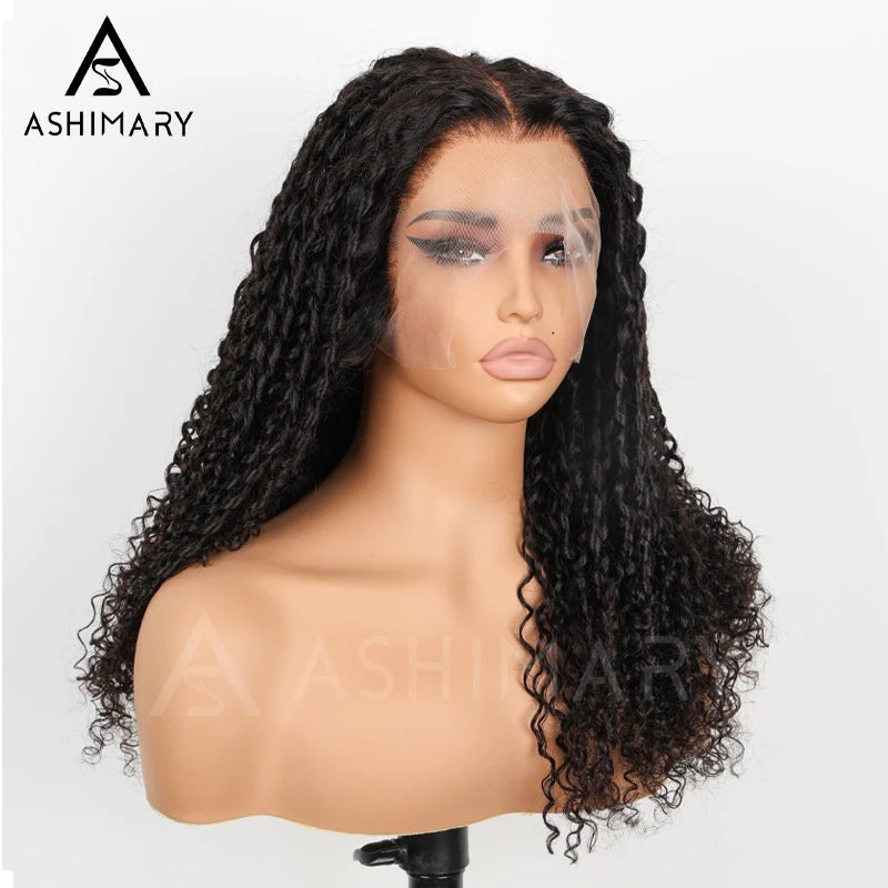 Coily Pull Go 13x6 Full Glueless Wig Skin Lace Frontal Parting Max Pre-Bleached & Pre-Styled Finger Coils Wig Face Farming Human Hair - Image 12