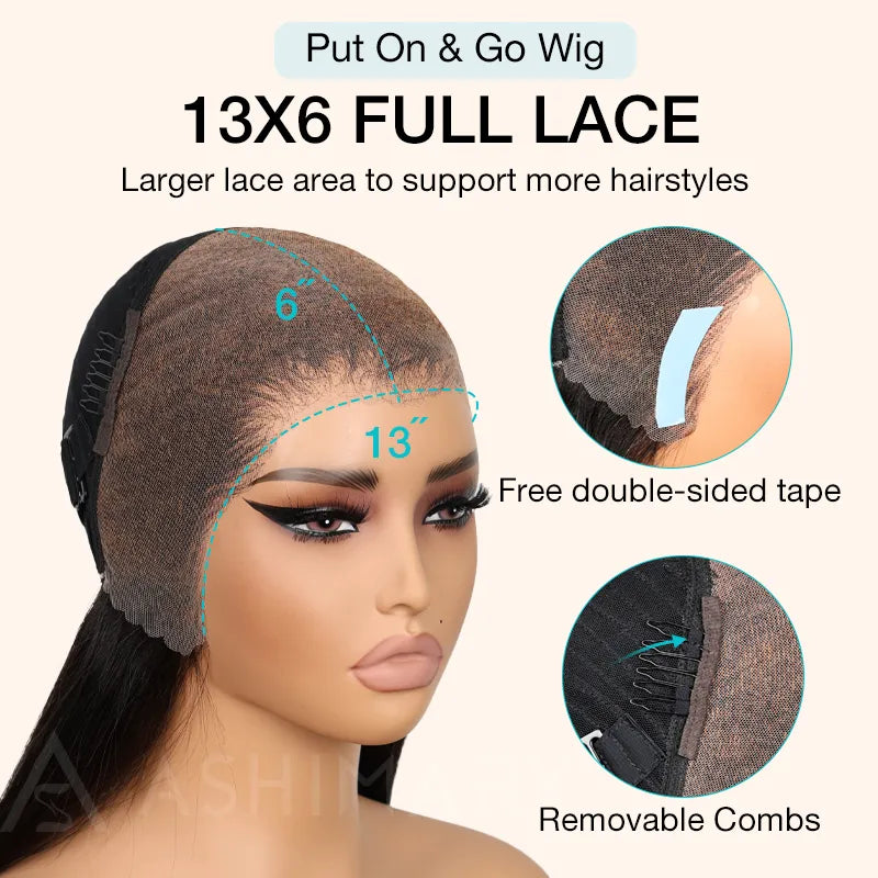 613 Blonde Body Wave Pull Go 13x6 Full Pre-Cut Glueless Lace Front Wig Brazilian Human Hair - Image 10