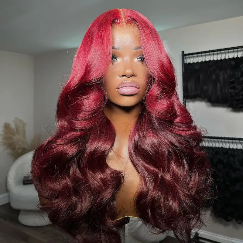Upgrade Snug Fit Ashimary Invisi Strap 360 Lace Frontal 99J Burgundy 3D Body Wave Pre Everything Glueless Human Hair Wig - Image 2