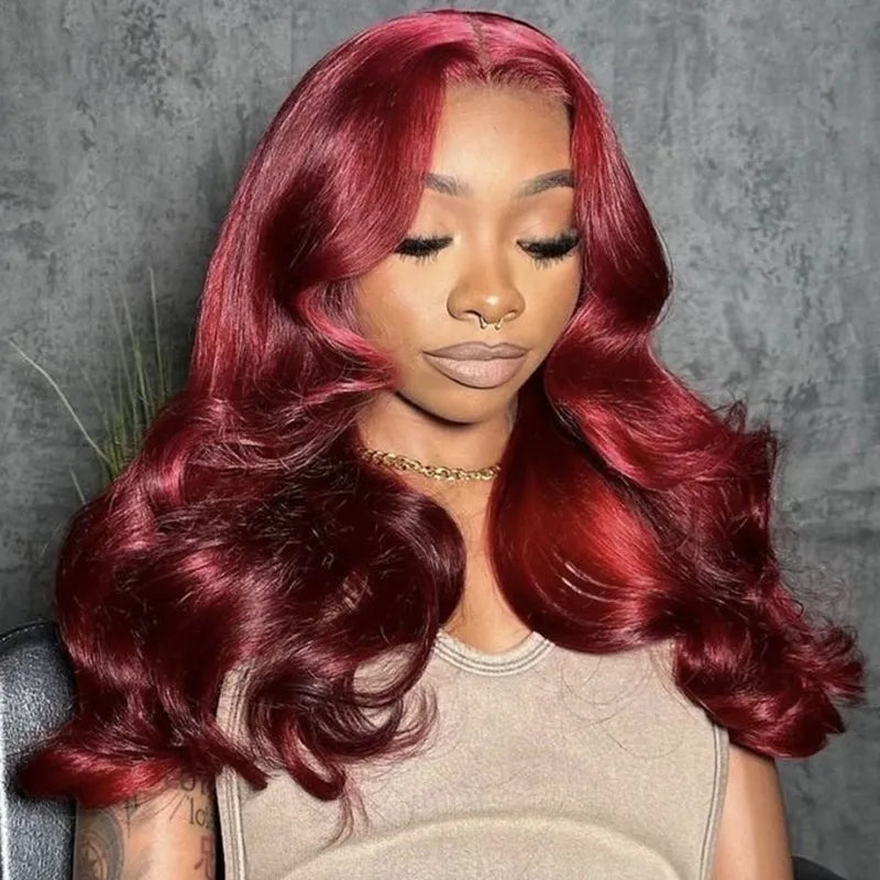 Upgrade Snug Fit Ashimary Invisi Strap 360 Lace Frontal 99J Burgundy 3D Body Wave Pre Everything Glueless Human Hair Wig - Image 3