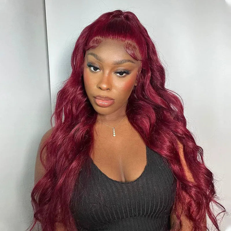 Upgrade Snug Fit Ashimary Invisi Strap 360 Lace Frontal 99J Burgundy 3D Body Wave Pre Everything Glueless Human Hair Wig - Image 4
