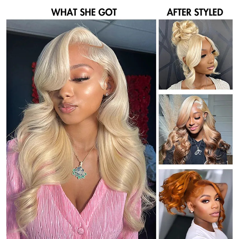 Ashimary Upgrade 360 Skin Lace Frontal with Invisi Strap Blonde 613 Body Wave Glueless Wig No Gel Needed Breathable Human Hair wig - Image 3
