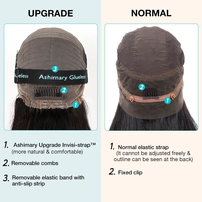 Extra 70% OFF| Yaki Straight Invisi Strap 360 Skin Lace Frontal Glueless Lay Flat Pre Cut Lace Human Hair Wig - Image 8