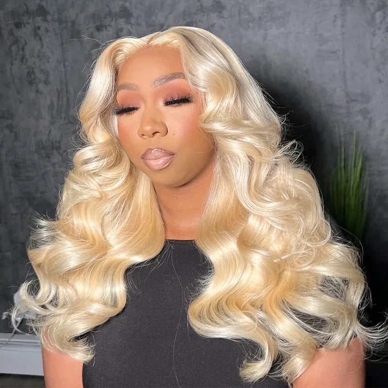 Ashimary Blonde Full Lace Frontal with Invisi-Strap™ Parting Max Skin Melt Lace 613 Colored Body Wave Human Hair Wig - Image 5