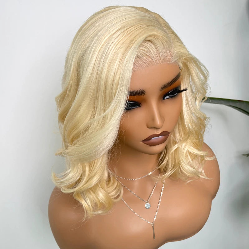 Salon Body Wave Blonde 613 5x5 Closure Transparent Lace Bob Wig 100% Virgin Human Hair - Image 8