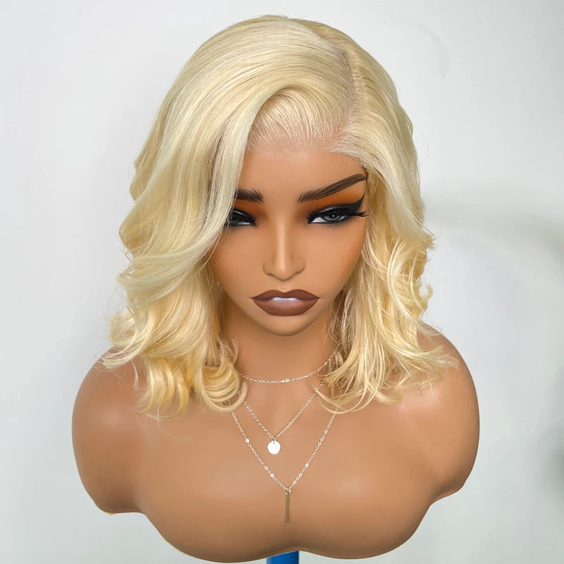 Salon Body Wave Blonde 613 5x5 Closure Transparent Lace Bob Wig 100% Virgin Human Hair - Image 7