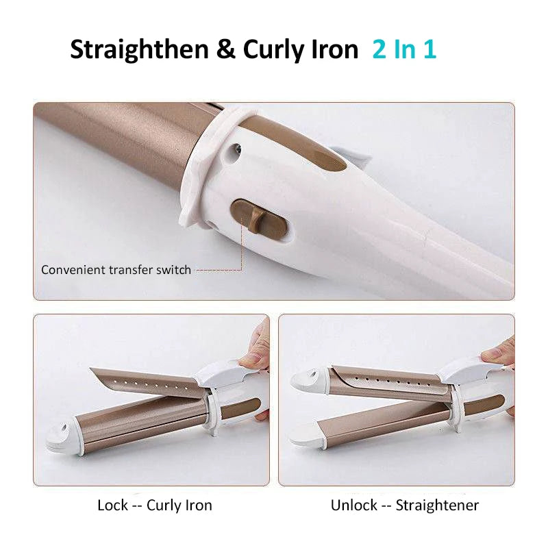 Ashimary Ceramic Straightener and Curly Iron 2 in 1 - Image 2