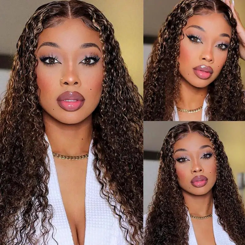 Ashimary 360 Skin Lace Cozy Invisi Strap Deep Wave Dark Highlight Pre Everthing 360 Lace Frontal Glueless Install Wig - Image 3