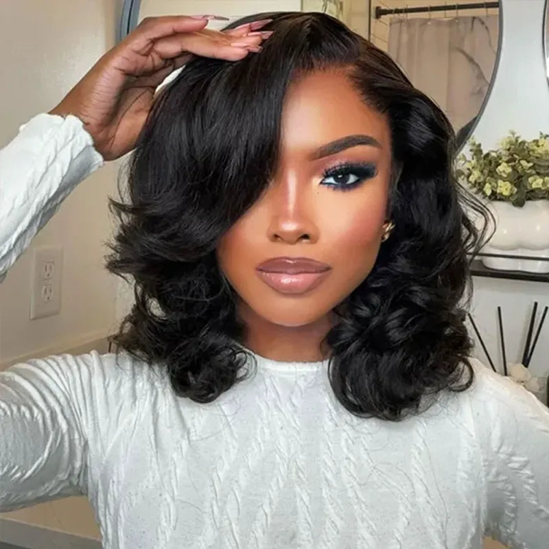 Pre-Styled Body Wave Short Bob Wig Transparent Lace Wigs - Image 20