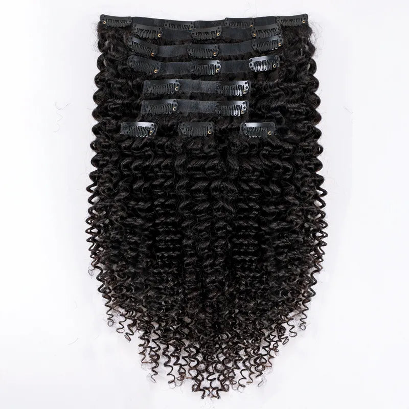 Kinky Curly Seamless Clip-in Hair Extensions No Glue Needed Beginner Friendly Real Human Hair Extensions 14 Inch - Image 6