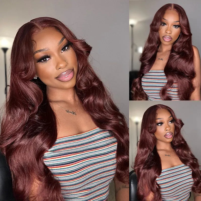 28 inch Flash Sale 13x4 Lace Frontal Wig Deep Wave Burgundy Human Hair Wigs - Image 5