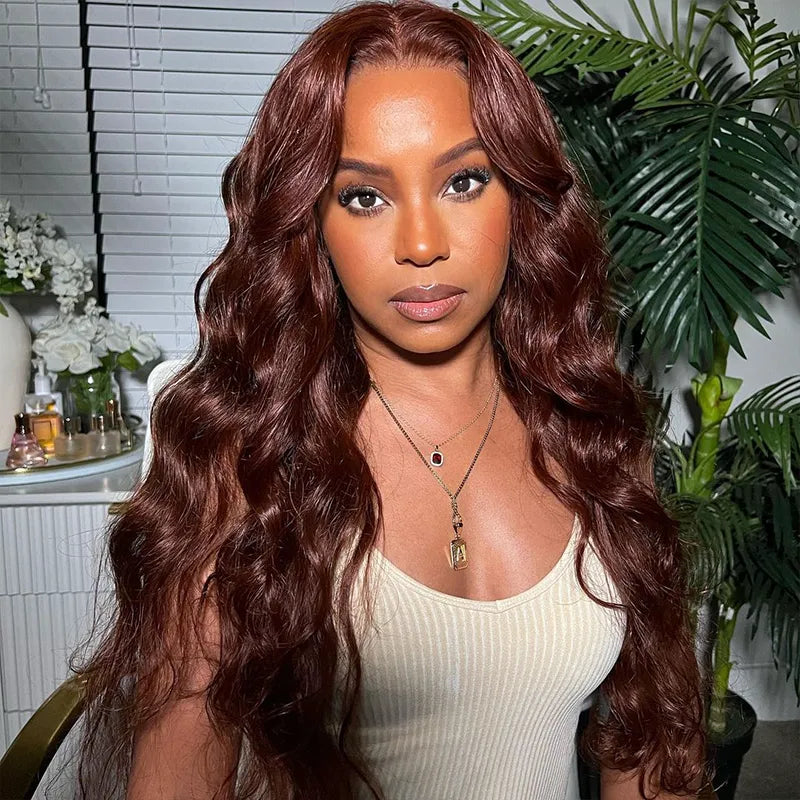 Extra 80% OFF | Flash Sale 13x4 Lace Frontal Wig Reddish Brown Body Wave Human Hair Wigs - Image 3
