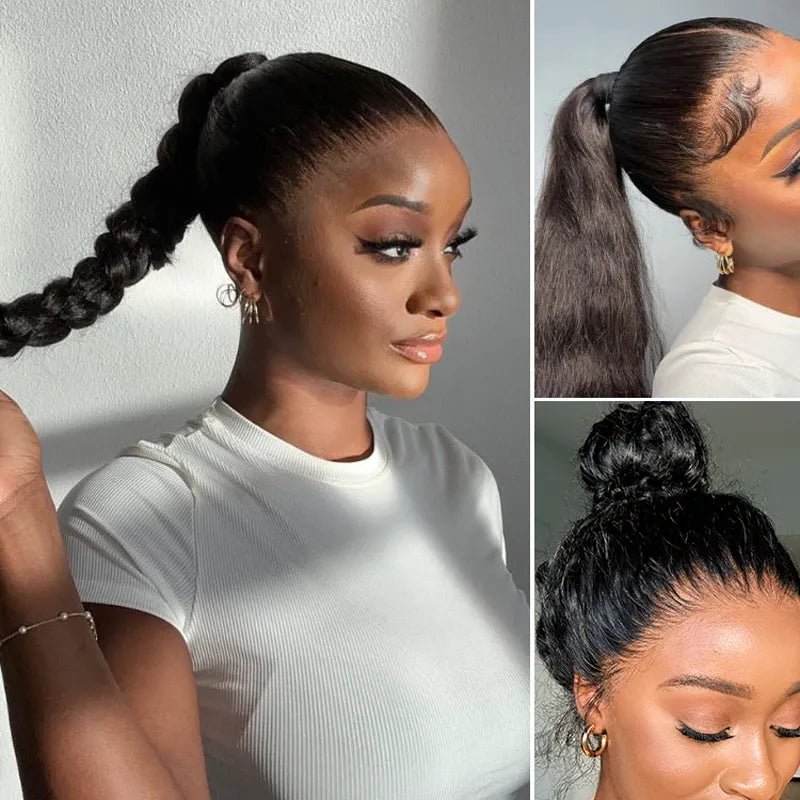 Full Lace Frontal with Invisi Strap Part Anywhere Classic Silky Straight Skin Lace Human Hair Wigs - Image 2