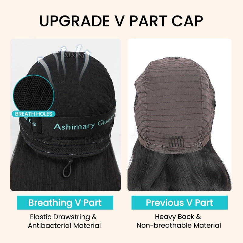 Pull Go Wig | 10A Glueless V Part Wig Beginner Friendly Natural Scalp Thick Curl Human Hair Upgrade U part Wig - Image 8