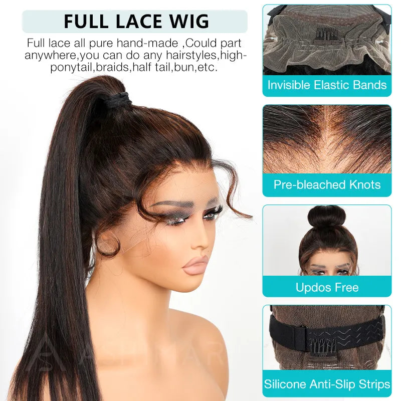 Highlight Straight Hair Parting Max Full Lace Frontal with Invisi Strap Pre Bleached & Plucked Wig - Image 8