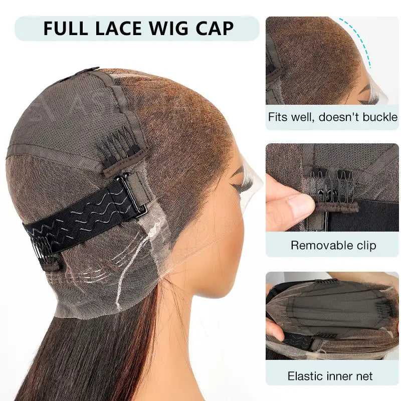 Full Lace Frontal with Invisi Strap Part Anywhere Classic Silky Straight Skin Lace Human Hair Wigs - Image 5