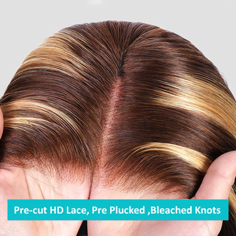 Highlight Glueless HD Lace Wig Body Wave Hair 5x5 HD 6X4.5 HD 4x4 Transparent Lace Closure Wig Ashimary Hair - Image 4