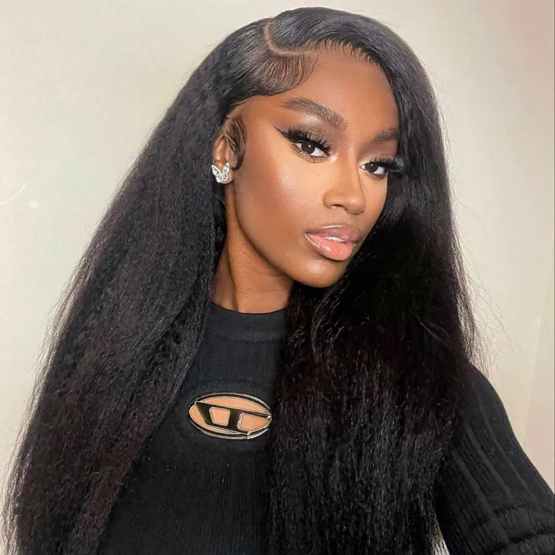 $1 for A WIG | 13x4 Lace Kinky Straight Wig + 4x4 Lace Deep Wave Burgundy Bob Wig - Image 2