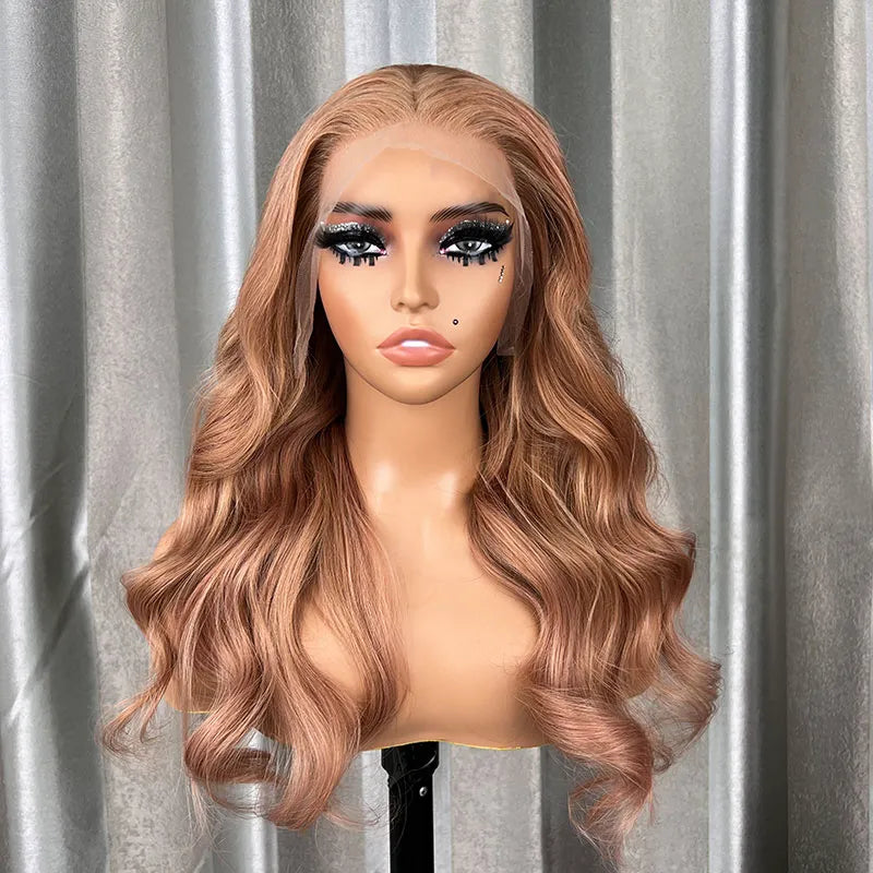 Ashimary Light Flaxen Brown Color 13x4 Lace Front Body Wave Wig - Image 12