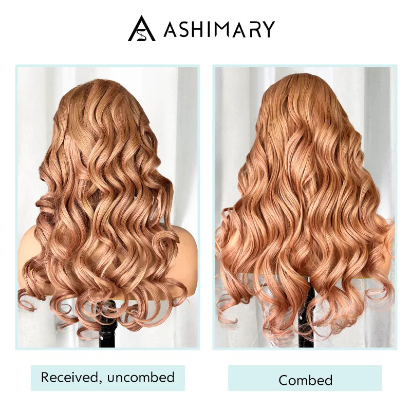 Ashimary Light Flaxen Brown Color 13x4 Lace Front Body Wave Wig - Image 9