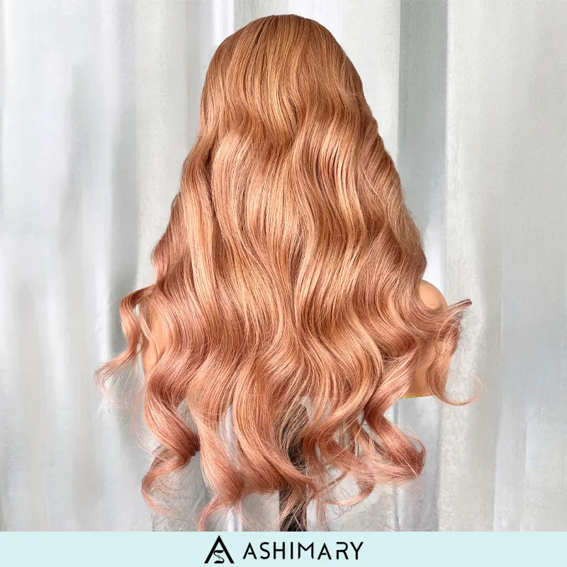 Ashimary Light Flaxen Brown Color 13x4 Lace Front Body Wave Wig - Image 6
