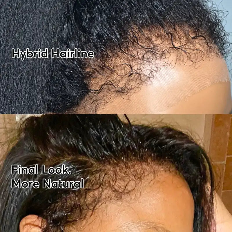 Newborn Hairline Kinky Straight Glueless 4x4 Lace Wigs Bye Bye Knots Human Hair Lace Wig - Image 6