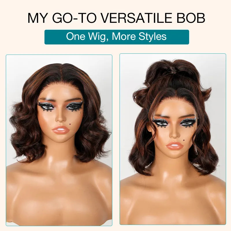 Highlight Yaki Straight Bob 13x4 Lace FrontalPre Everthing 6x4.5 / 4x4 Lace Clsoure Human Hair Wig - Image 15