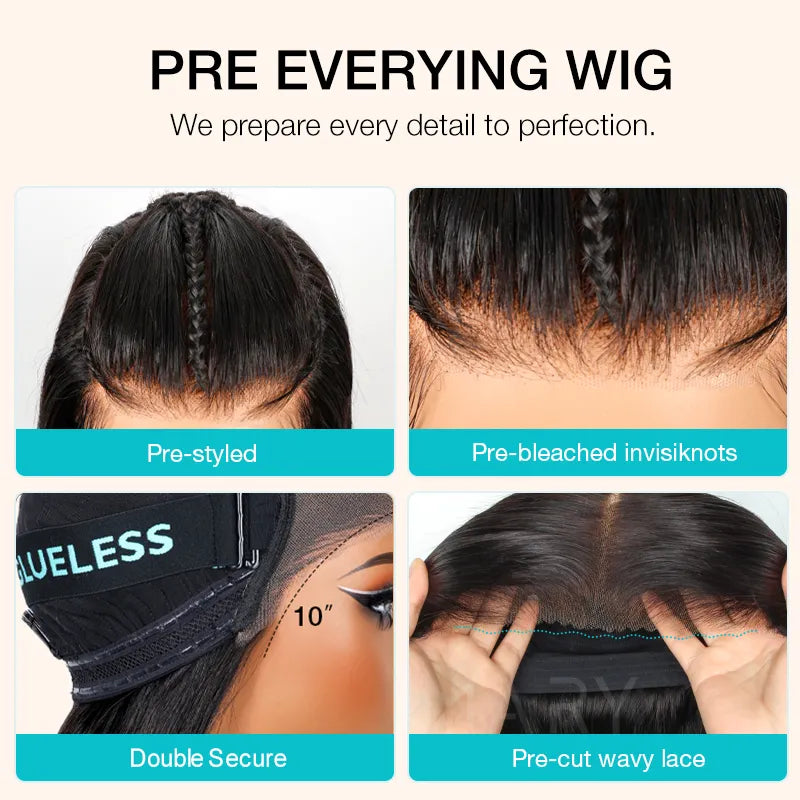 Pre-Braided Glueless Put On & Go 10x6 Parting Max Lace Frontal Wig Advance Baby Hair Pre-Everything Human Hair Braids Straight Hairstyle - Image 8