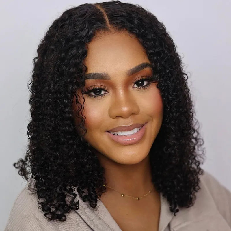 Kinky Curly Seamless Clip-in Hair Extensions No Glue Needed Beginner Friendly Real Human Hair Extensions 14 Inch - Image 2