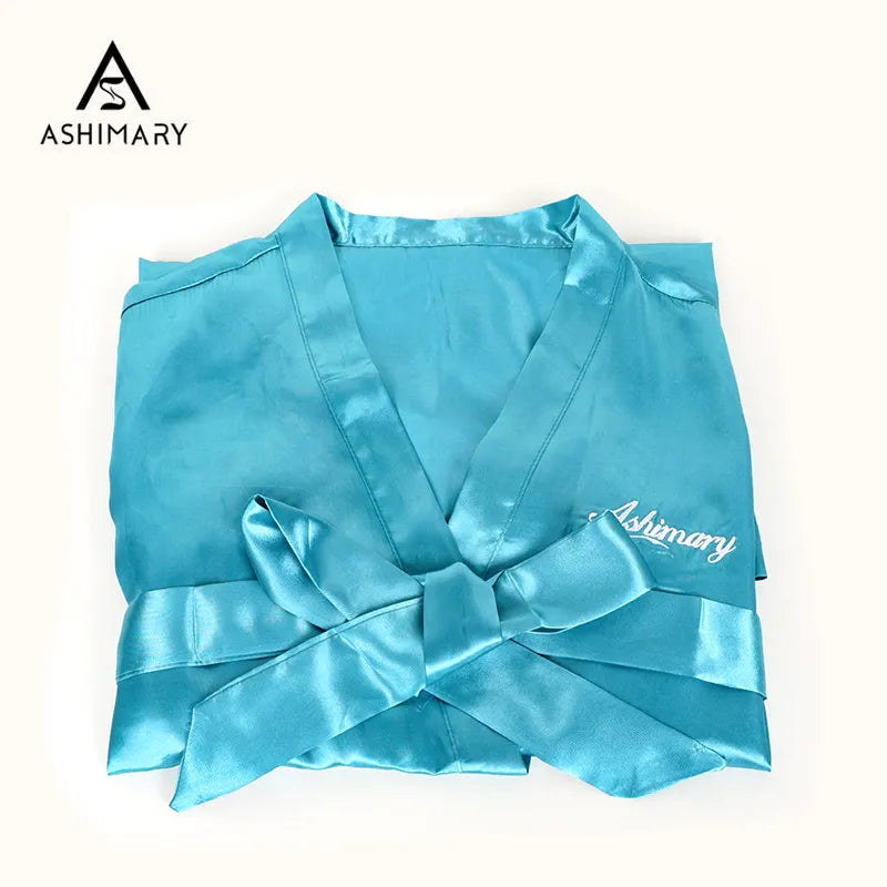 Ashimary Silk Night Robe Comfortable & Smooth Robe - Image 2