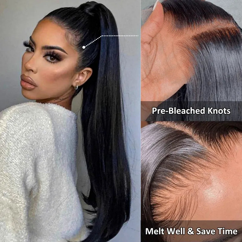 Silky Straight Invisi Strap Snug Fit 360 Transparent Lace Frontal Bleached Knots Pre Cut Lace Optional Wig - Image 10