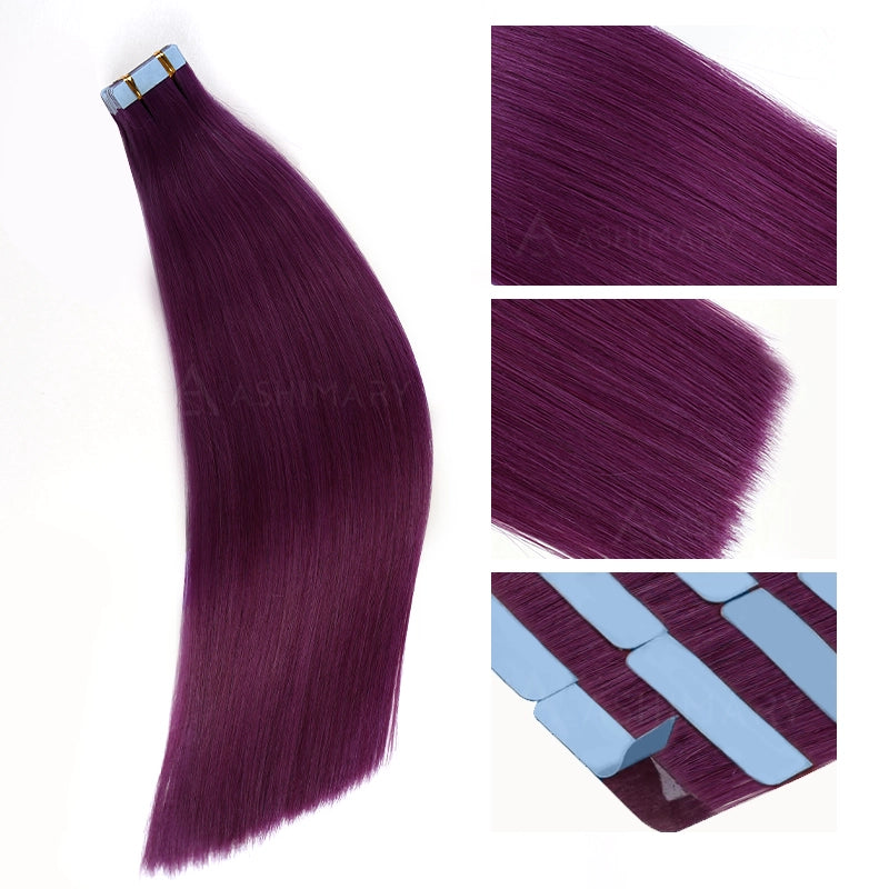 Peel & Tape Reusable Easy Tape In Hair Extensions Colored Human Hair 10Pcs/25g - Image 3