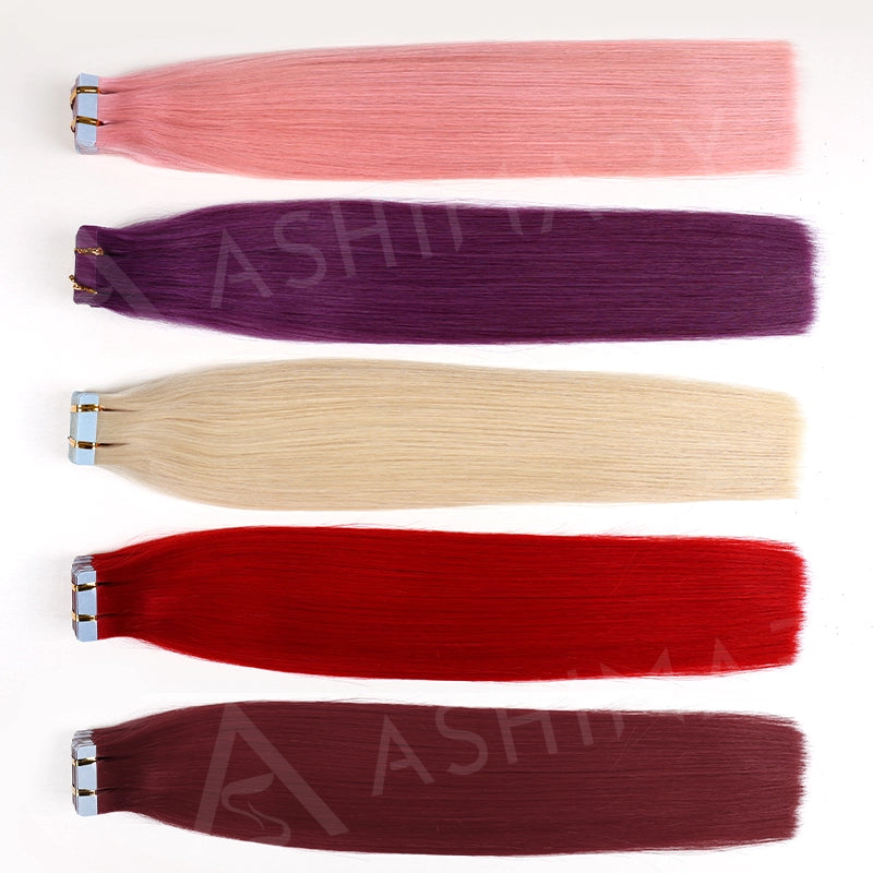 Peel & Tape Reusable Easy Tape In Hair Extensions Colored Human Hair 10Pcs/25g - Image 4