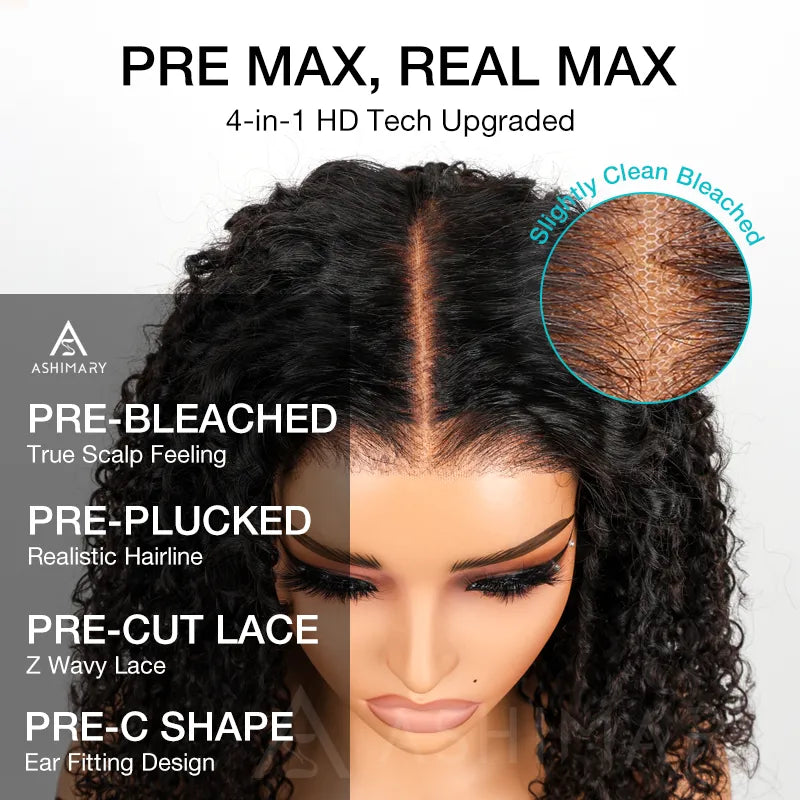 Ashimary Finger Coily 10x6 3D Dome Cap Pre-Bleached & Pre-Cut Lace Human Hair Wig - Image 6