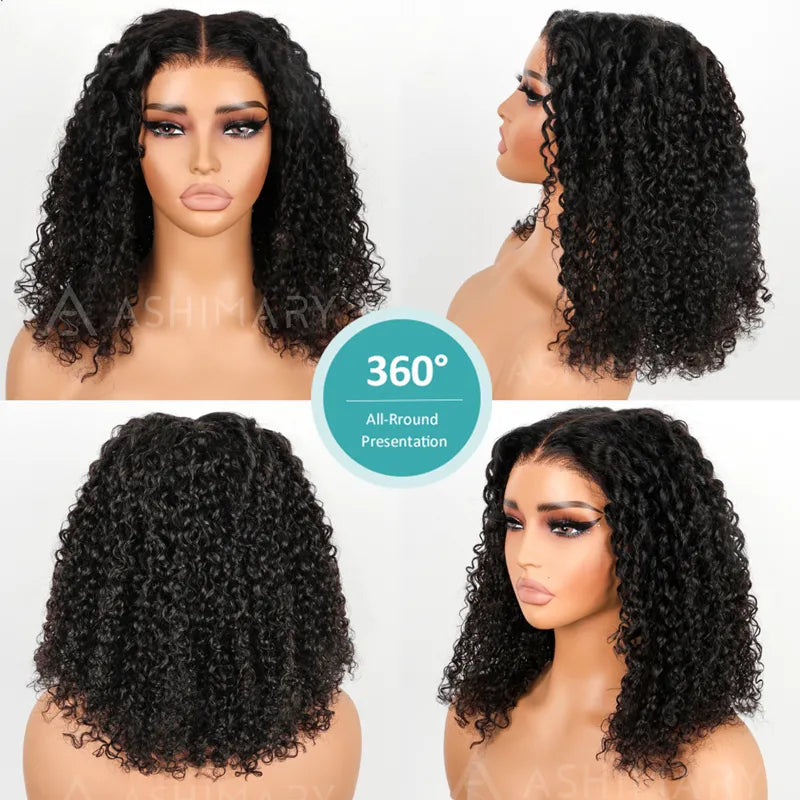 Ashimary Finger Coily 10x6 3D Dome Cap Pre-Bleached & Pre-Cut Lace Human Hair Wig - Image 3