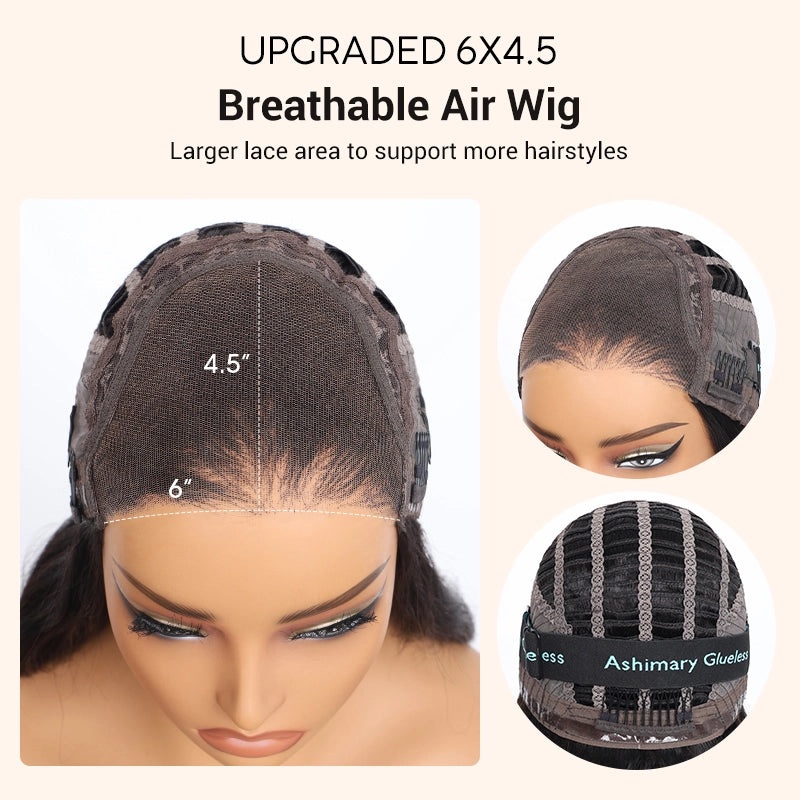 Air Wig| Ashimary Pre-Cut Undetectable Lace Wear Go Glueless Jerry Curly Throw on & Go Wig Pre Bleach Knots & Plucked Hairline - Image 7