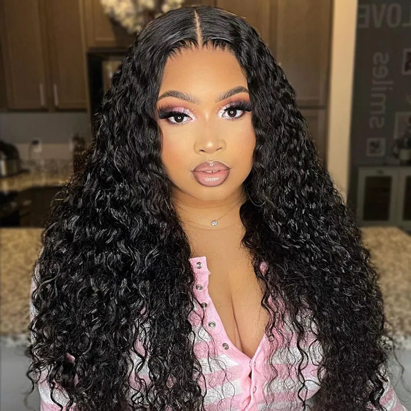Ashimary Water Wave Glueless 5x5 HD Transparent Closure Wig Brazilian Human Hair Wig Natural Color - Image 4