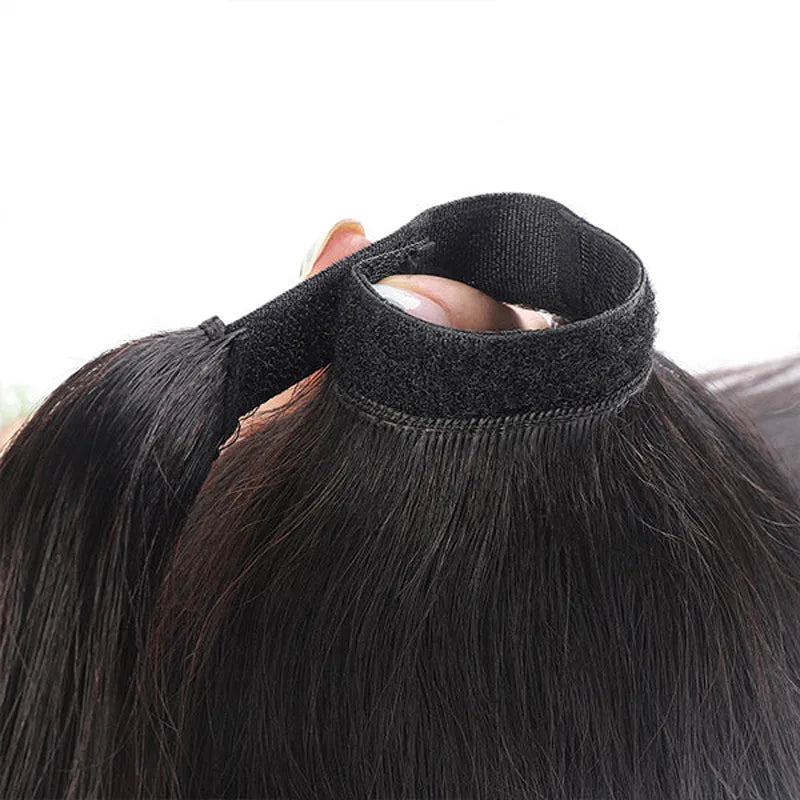 Wrapped Ponytail Extension Yaki Straight for Black Women Natural Texture Everyday Hair - Image 5