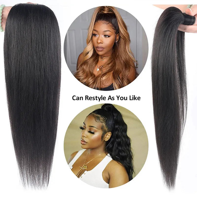 Wrapped Ponytail Extension Yaki Straight for Black Women Natural Texture Everyday Hair - Image 9