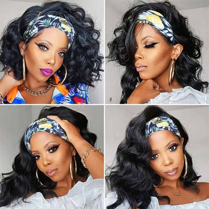 Body Wave Headband Wigs Human Hair 180% Density Glueless Wigs - Image 2