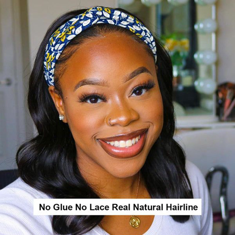 Body Wave Headband Wigs Human Hair 180% Density Glueless Wigs - Image 7